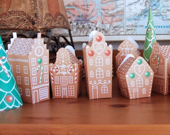 Gingerbread house Advent calendar - 24 advent box for a Christmas countdown