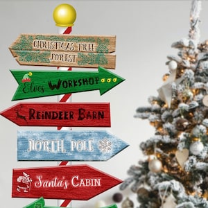 North Pole signs printable, PDF FILES, Christmas Decor, DIY