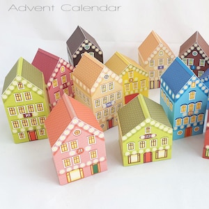 Nordic Village Advent Calendar, 24 advent box for a Christmas countdown