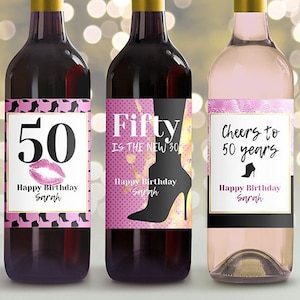 Etiquettes de vin modernes (Printable Editable) - anniversaire 40 ans
