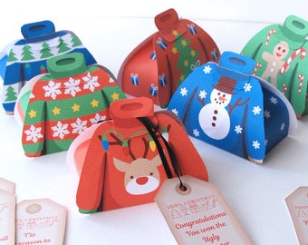 Ugly Christmas Sweater Gift Box - 6 favor box