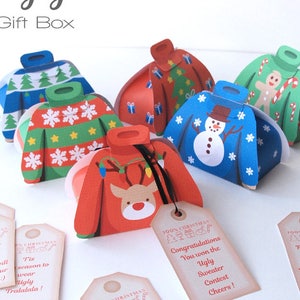 Ugly Christmas Sweater Gift Box - 6 favor box