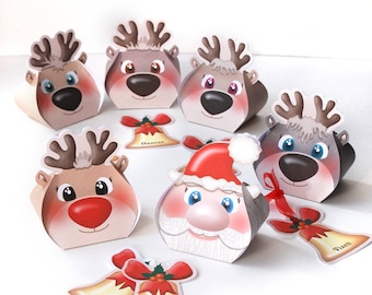 Reindeer gift box and Santa Claus - 9 funny favor box for Christmas