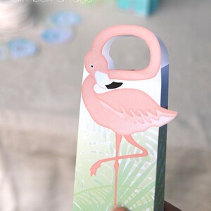Flamingo Party Gift Box Printable, Flamingo Favor Bag + Editable Palm ...