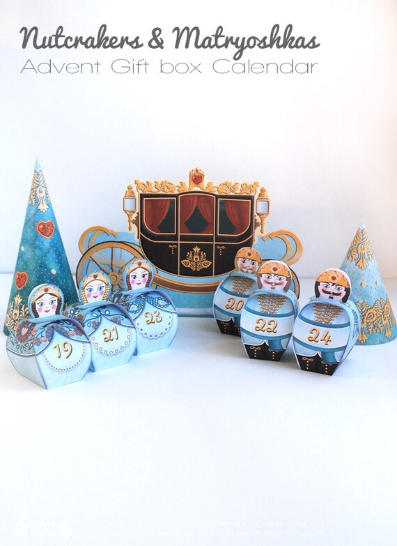 Princess Advent Calendar Printable, Matryoshka Advent Gift Box, Christmas Countdown, Russian Nesting Dolls Advent Calendar, Nutcracker Xmas - Etsy