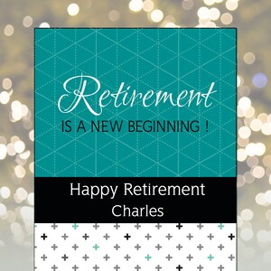 Retirement wine labels Editable pdf for retirement party, Turquoise gold Custom Wine Labels, Personalized Mini Wine bottle, 3 sizes image 2