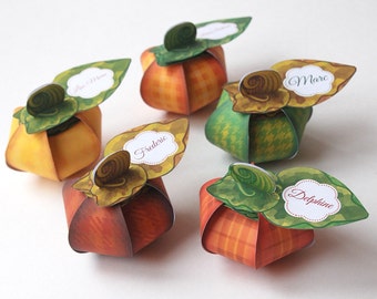 Thanksgiving pumpkin favor box - 5 gift box