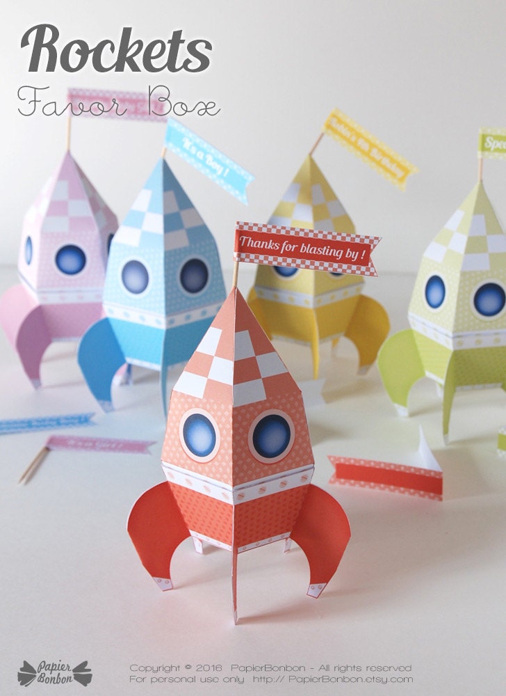 Kit décoration de fête d'anniversaire robots et fusée - Papier Bonbon