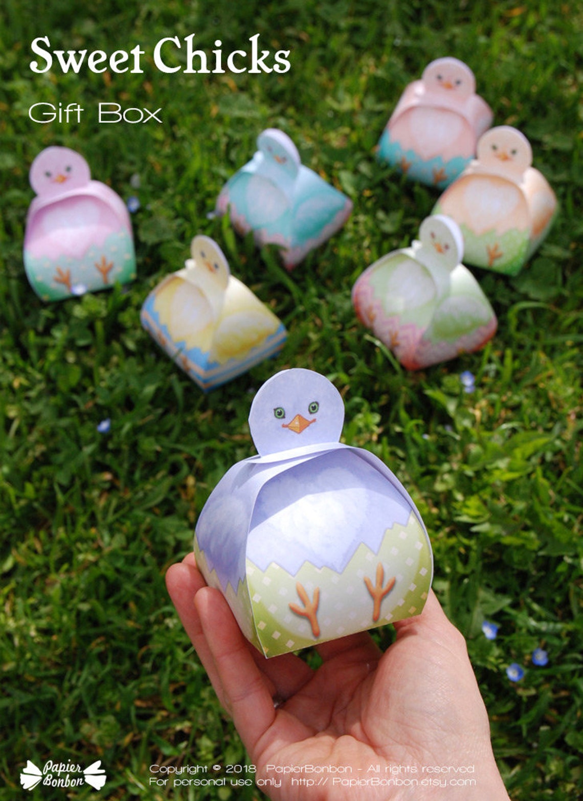 Easter Box Printable 7 Chicks Gift Boxes Easter Decor Cute Etsy Canada