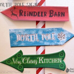 North Pole Signs Printable, PDF FILES, Christmas Decor, DIY - Etsy