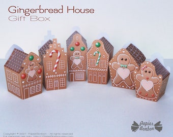 Gingerbread houses gift box - 6 favor box