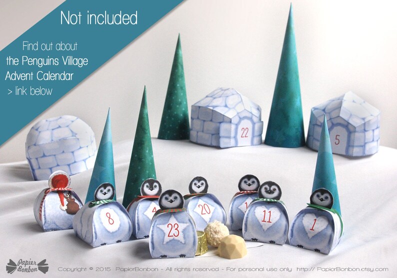 Advent calendar printable Christmas Village 24 cute Advent image 4