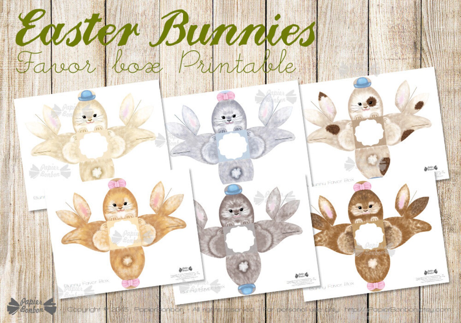 Easter bunny gift box Printable DIY Easter basket Easter Etsy
