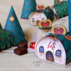 Advent Calendar Village in the Forest 24 advent boxes 3 xmas trees for a Christmas countdown image 3