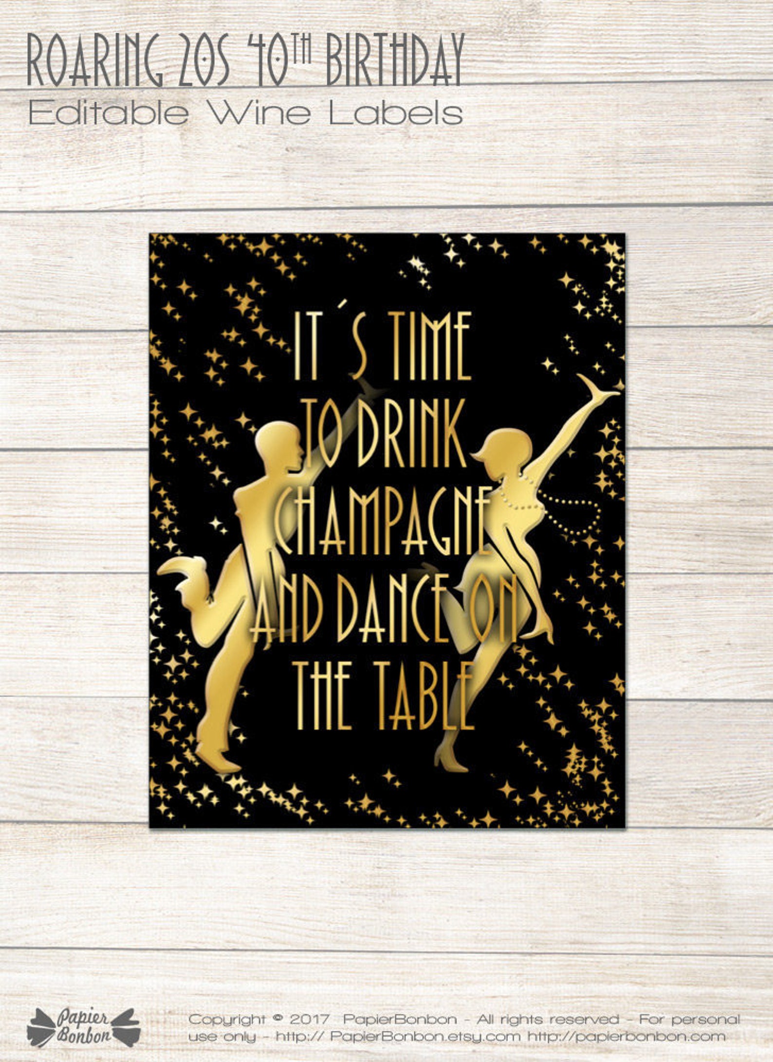 Editable Wine Bottle Labels for 50th Birthday printable - Etsy