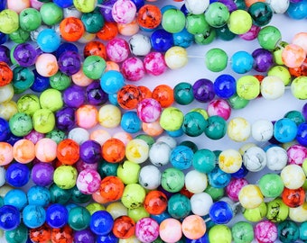 80pcs -pls pick a color 1 strand 31 inch dyed baking glass beads 10mm