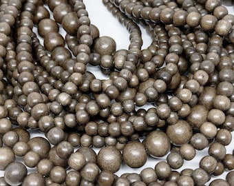 Natural Polished Greywood Graywood Round Beads Various Sizes
