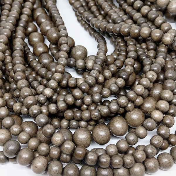 Natural Polished Greywood Graywood Round Beads Various Sizes