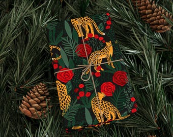 Papeles de regalo / Hojas para envolver regalos con estampados florales y animales de la selva vibrantes
