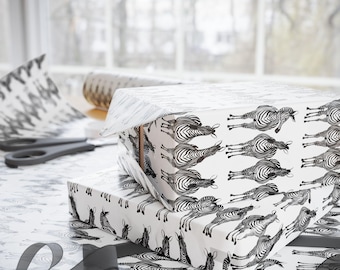 A Dazzle of Zebras in Black and White- Gift Wrap