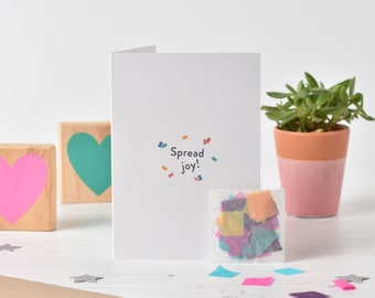 Spread Joy, Celebration, Be Kind Confetti Card