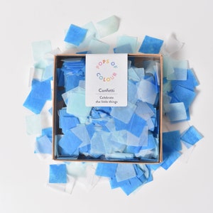 Blue Mix Confetti, Baby Shower Decorations, Blue Wedding Decorations, Blue Party Decorations, New Baby, Party Confetti Box image 1