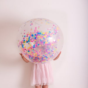 Jumbo Confetti Balloon, 36 Inch Balloon, Confetti Balloon Multicolour, Pinks, Blue, Pastel, Black & White Confetti image 1