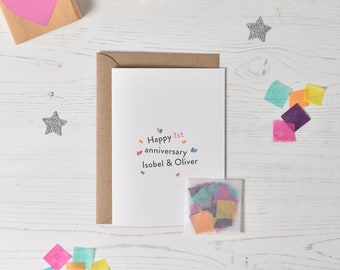 1st Anniversary 'Paper' Confetti Card