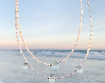 I Am Peaceful Choker | Seed Beads | Handmade | Custom Necklace | Gems | Ocean | Summer Jewelry