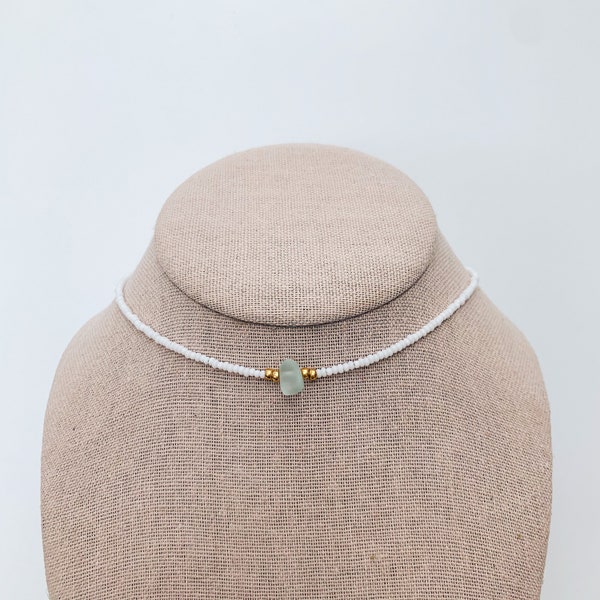 Montauk Choker | Seed Beads | Handmade | Custom Necklace | Gems | Ocean | Summer Jewelry