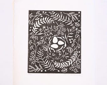 Nest I Hand-Pulled Relief Print