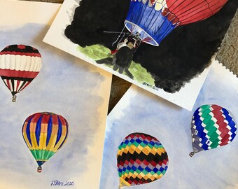 Hot Air Balloon Blank Notecards