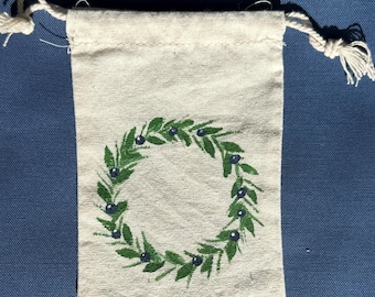 Blueberry Wreath Fabric Bag