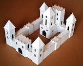 Putz glitter style Castle Diy. Unassembled corrugated cardboard houses style castle. Make your own castle
