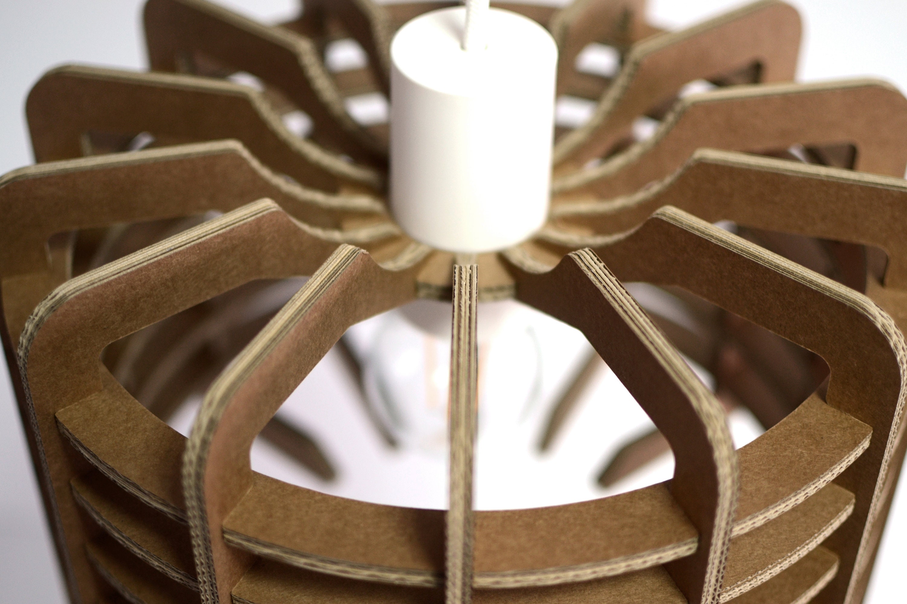 Cardboard Lampshade Pendant Light Handmade Lamp Ceiling Etsy