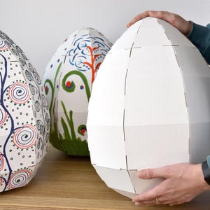 Huevo de Pascua, Huevo de cartón grande DIY para armar, Modelo de canasta de huevo de Pascua, Kit de cartón, Tiempo juntos, Terapia creativa
