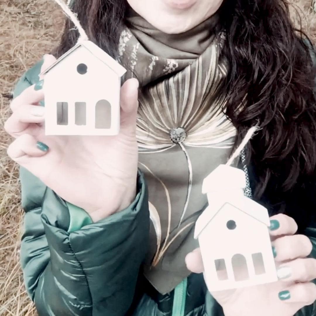 Putz Dorf Bausatz, DIY 24 Miniatur Papphäuser für Bastelarbeiten, Adventsprojekt, Weihnachtsdekoration