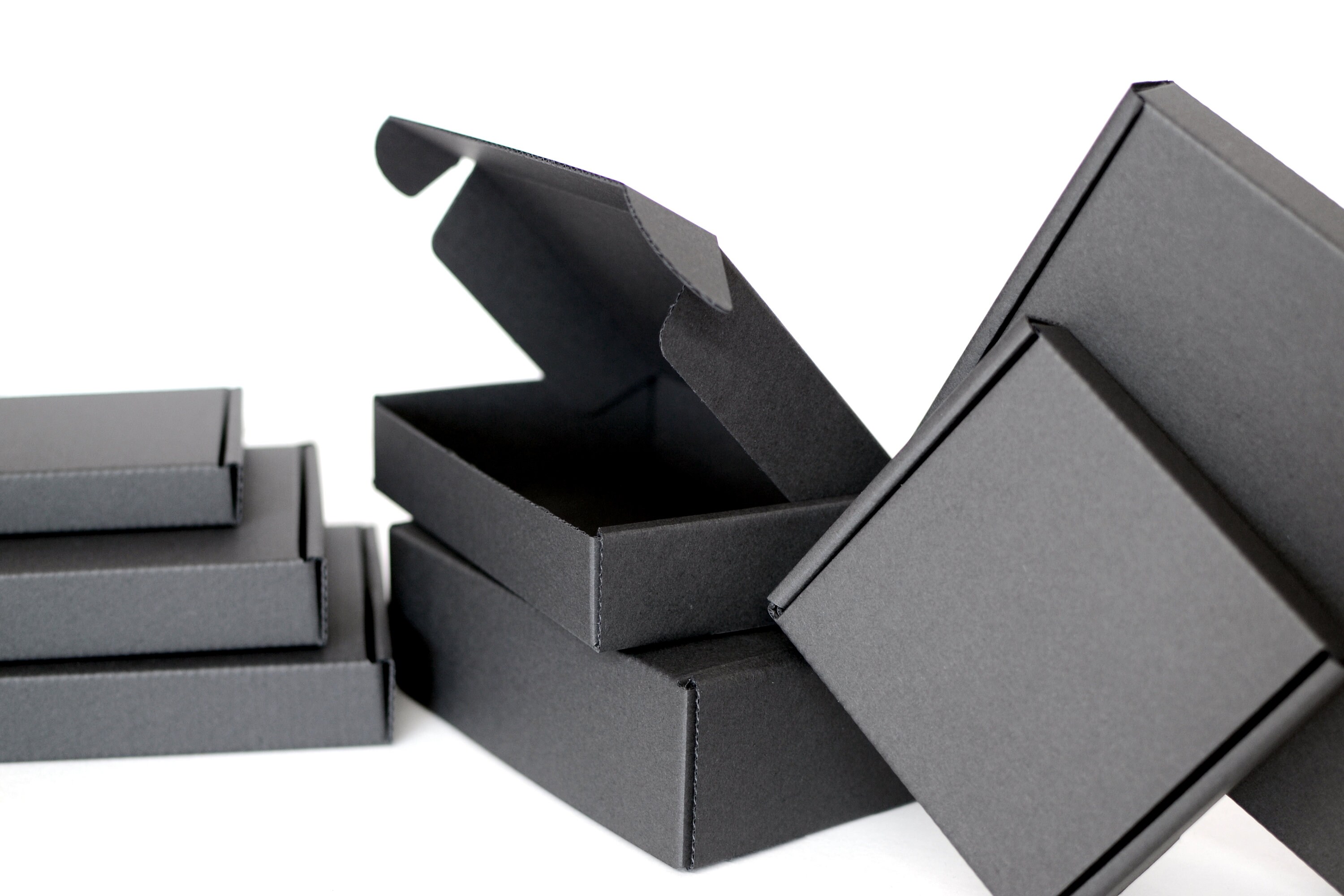 Pack of 10 CUSTOM SIZE black corrugated cardboard boxes. Gift Etsy