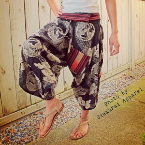 Pantalones samuráis con cintura atada y negros Phoenix Fushichou - Phoenix by the Cloud