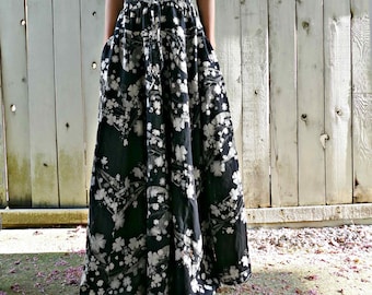 Cherry Blossom 8 Panel Long Skirts
