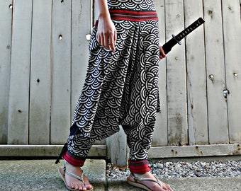 Traditional Sashiko Waves Tribal Warrior Harem Pants - Etsy