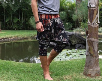 Bamboo Leaves BLACK Ninja Pants