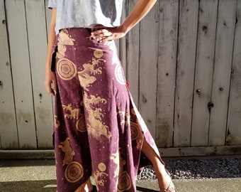 Purple Bunny Crests Wide leg Pants