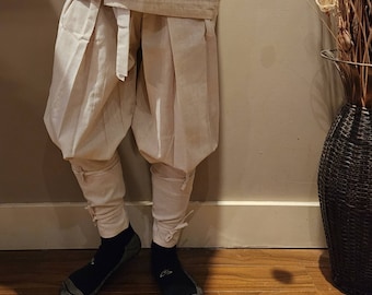 Natural Tattsuke Bakama, Linen Samurai Pants