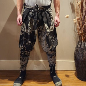 Sakura Koi Tattsuke Bakama, Black Samurai Pants