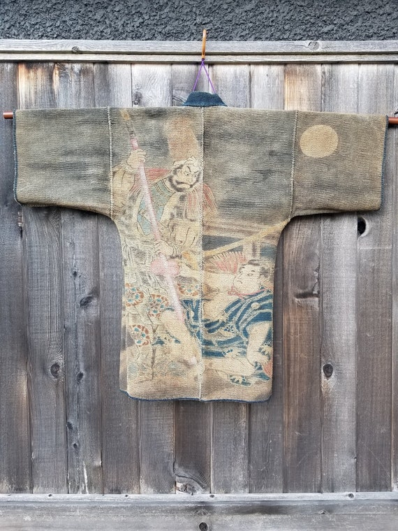 Edo Fireman 1900s Japanese Fireman Jacket Kimono Edo-Meiji Period… - Gem