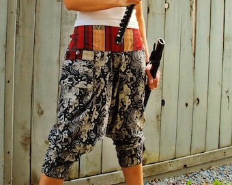 Ronin Samurai Waves Black Ninja Pants