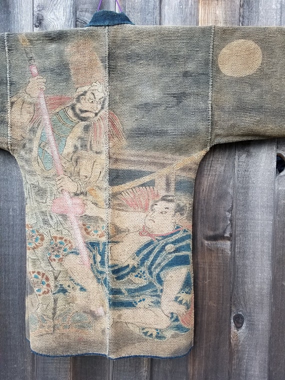 1900s Japanese Fireman Jacket Kimono Edo-meiji Period Benkei 
