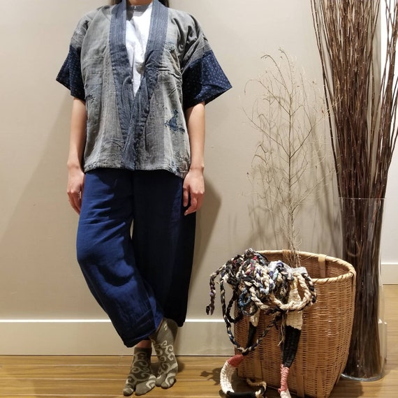 Antique Japanese Indigo Boro Patchwork Sashiko Nor