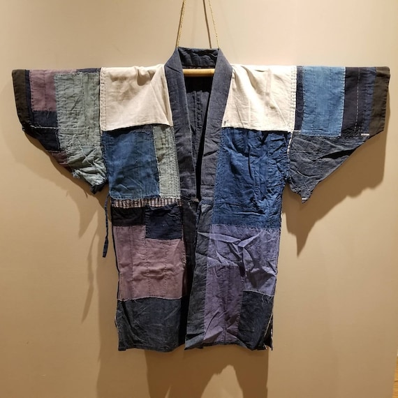 Antique Japanese Indigo Boro Patchwork Sashiko Rev